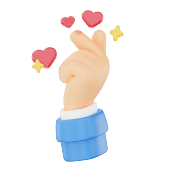 Cute love 3D hand gesture icon png