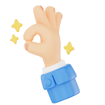 Okay sign 3D hand gesture icon png