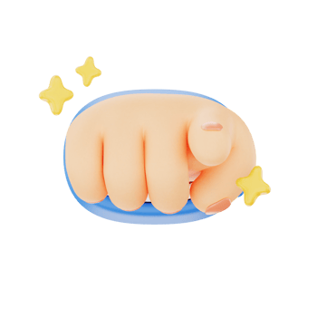 Pointing with one finger towards 3D hand gesture icon png