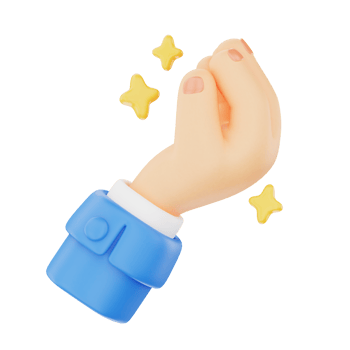 Pinched finger 3D hand gesture icon png