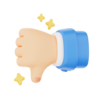 Thumbs down 3D hand gesture icon png