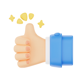 Thumbs up 3D hand gesture icon png