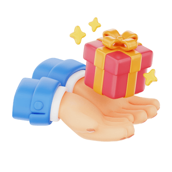 Holding gift 3D hand gesture icon png