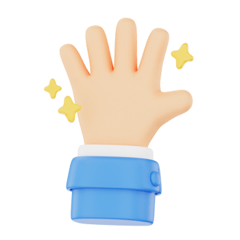 Countdown in five 3D hand gesture icon png