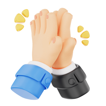 High five 3D hand gesture icon png