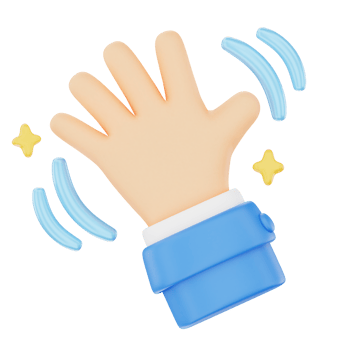 Waving 3D hand gesture icon png