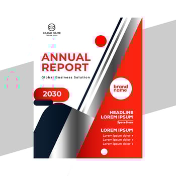 creative corporate annual report template design for data presentation vector