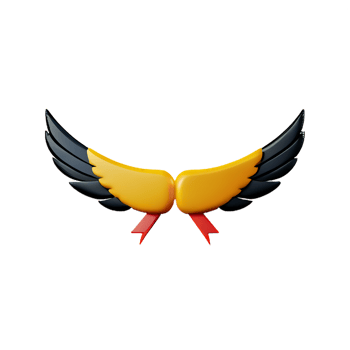 wings 3d rendering icon illustration png