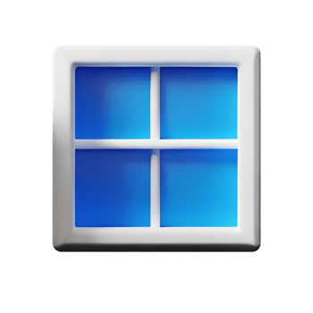 window 3d rendering icon illustration png