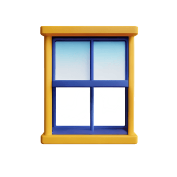 window 3d rendering icon illustration png
