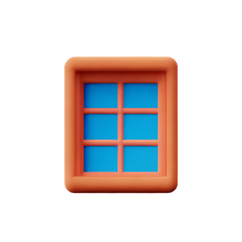 window 3d rendering icon illustration png
