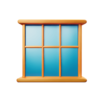 window 3d rendering icon illustration png