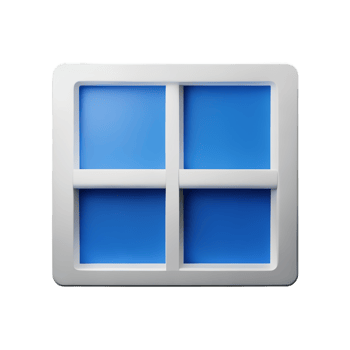 window 3d rendering icon illustration png