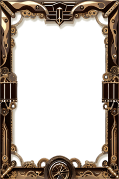 Steam punk Border Frame PNG Transparent Background Ai Generative