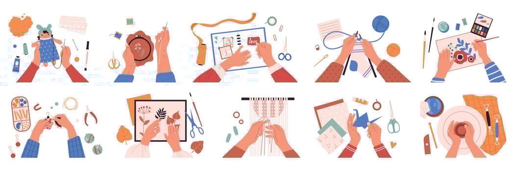 Craft Flat Set vector