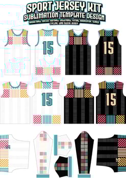 Seamless Lines Jersey Design Sportswear Layout Template vector