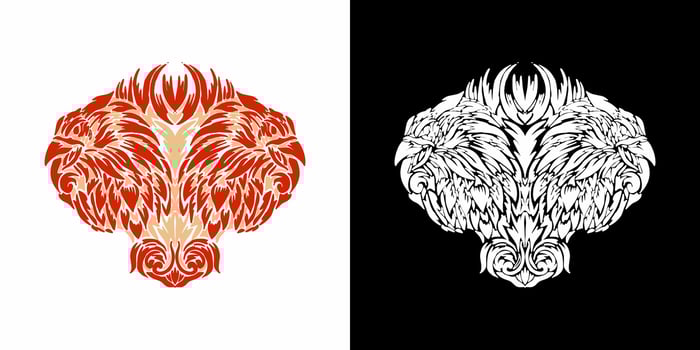 two different designs of a wolf head vector