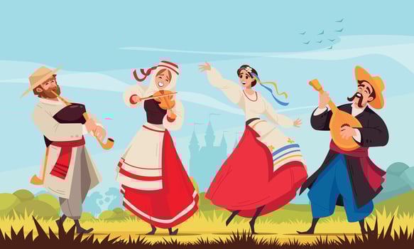 Colored Folklore Music Composition vector