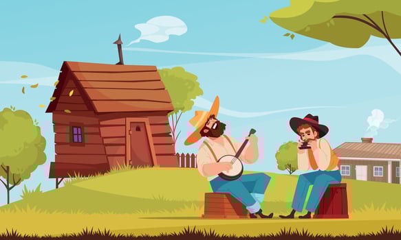 Flat Folklore Music Composition vector