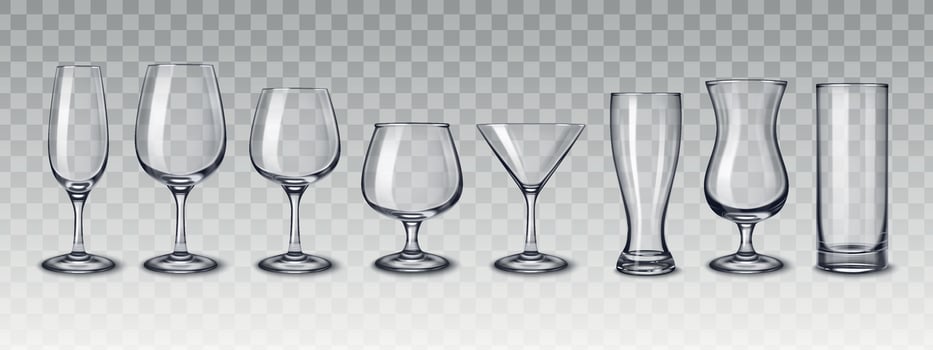 Glassware For Drinks Set vector