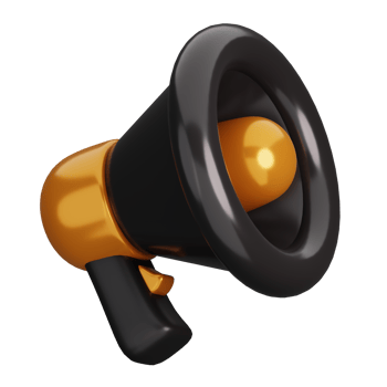 Megaphone or Loudspeaker isolated. Black Friday Shopping Concept. 3D render illustration. png