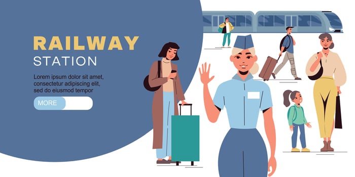 Railway Station Flat vector