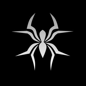 vector graphic illustration of the spider logo symbol on a black background