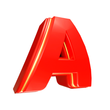 3d render red letter png