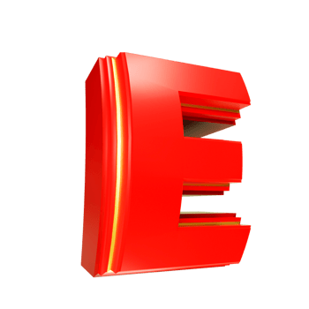 3d render red letter png
