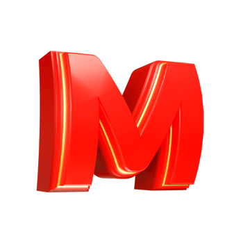 3d render red letter png