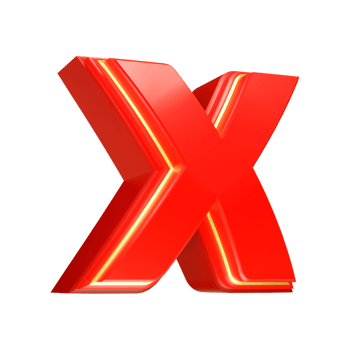 3d render red letter png