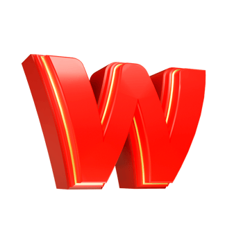 3d render red letter png