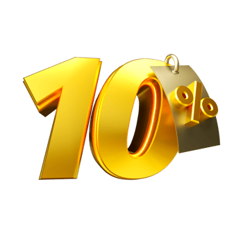 3d render number percent gold png