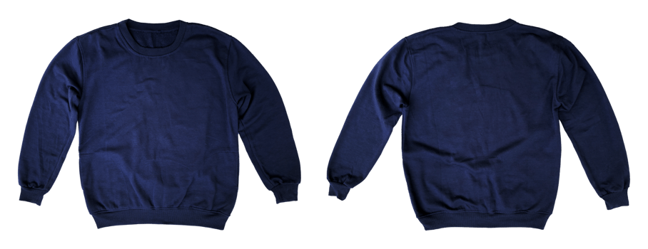 front and back blue sweater isolated element png