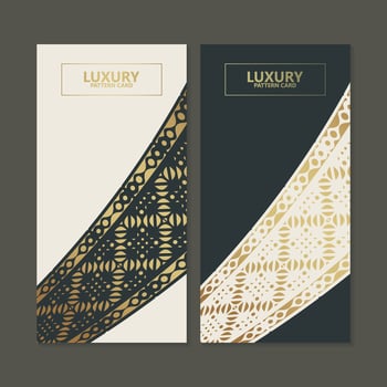 elegant gold pattern card design vector