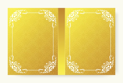 Gold vintage cover with frame ornament vector