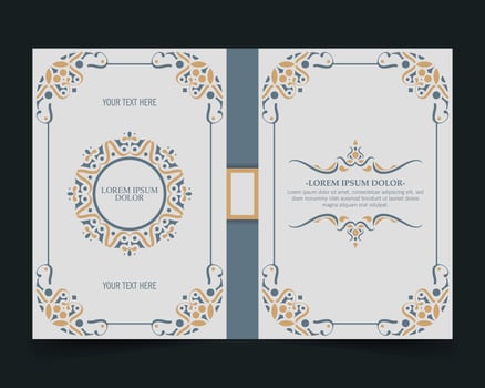 Colorful Ornamental book cover design vector