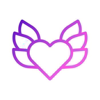 Love icon gradient purple pink style valentine illustration symbol perfect. vector