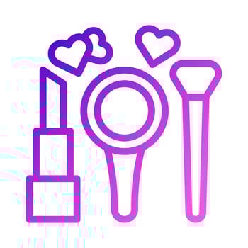 Cosmetic love icon gradient purple pink style valentine illustration symbol perfect. vector