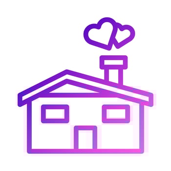 House love icon gradient purple pink style valentine illustration symbol perfect. vector