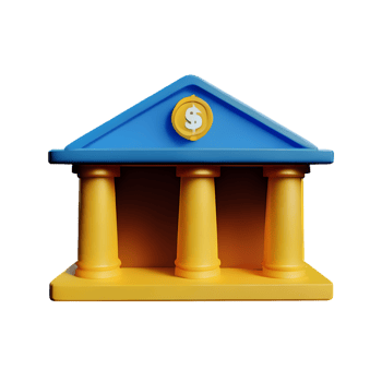 bank 3d rendering icon illustration png