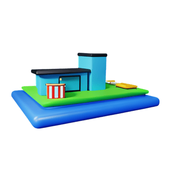 Real estate 3d rendering icon illustration png