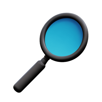 magnifying glass 3d rendering icon illustration png