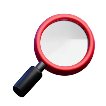 magnifying glass 3d rendering icon illustration png