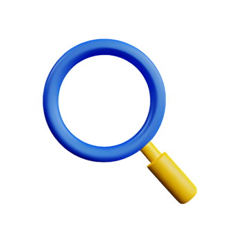magnifying glass 3d rendering icon illustration png