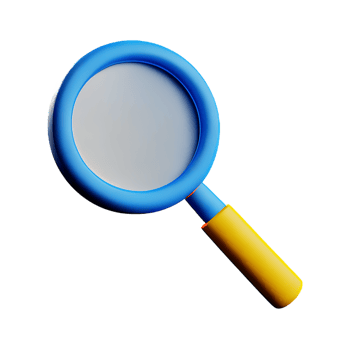 magnifying glass 3d rendering icon illustration png