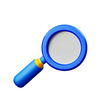 magnifying glass 3d rendering icon illustration png