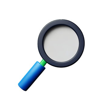 magnifying glass 3d rendering icon illustration png