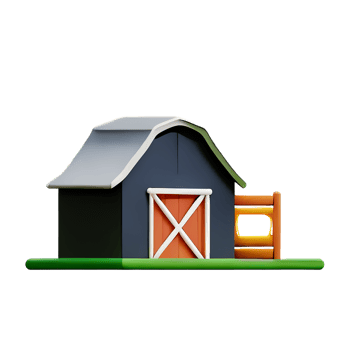 farm 3d rendering icon illustration png