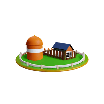 farm 3d rendering icon illustration png